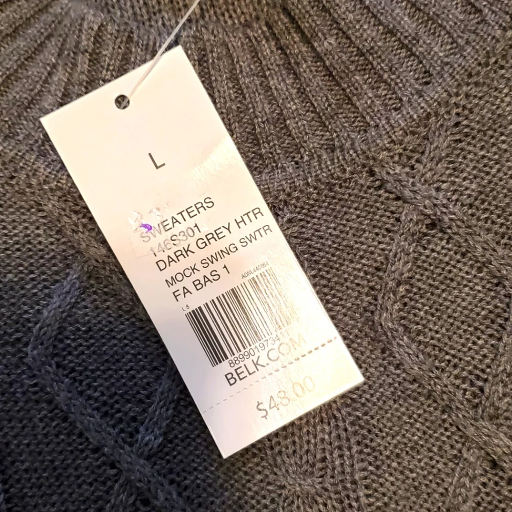 Kim Rogers Mock Neck Cable Knit Swing Sweater - Picture 3 of 3